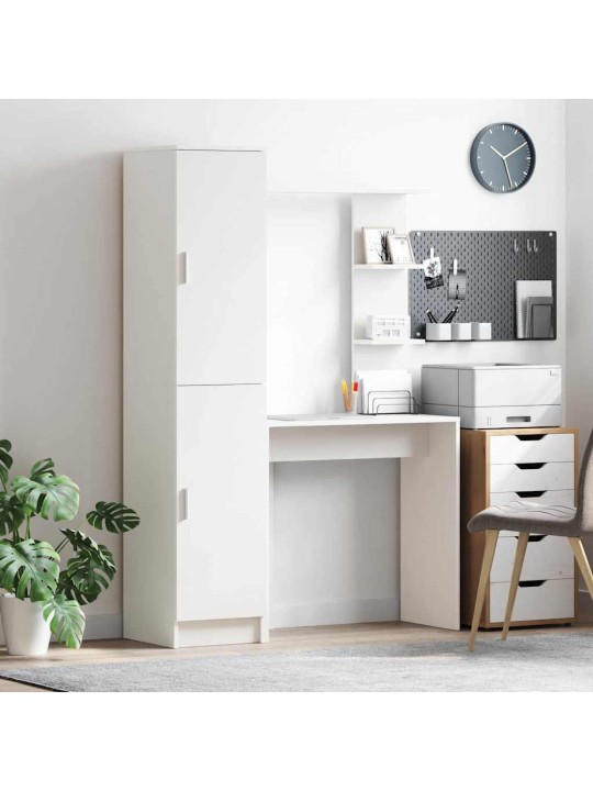 Laud koos hoiuruumiga riiuliga 2 tk valge 78.5 x 37 x 154.5 cm