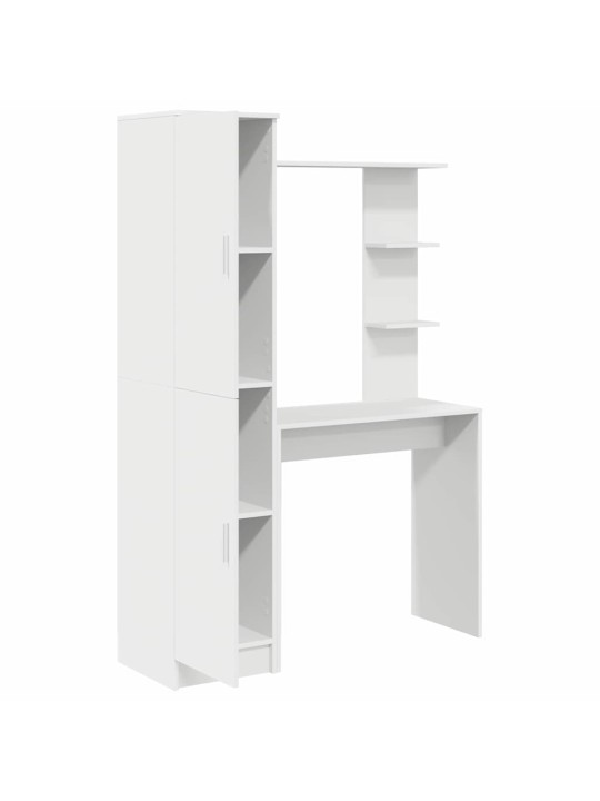 Laud koos hoiuruumiga riiuliga 2 tk valge 78.5 x 37 x 154.5 cm