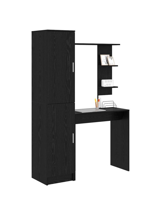 Laud koos hoiuruumiga 2 tk must tamm 78.5 x 37 x 154.5 cm