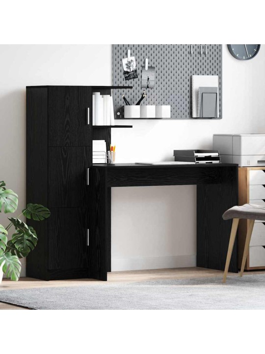 Laud koos hoiuruumiga uksega 2 tk must tamm 102 x 50 x 124 cm