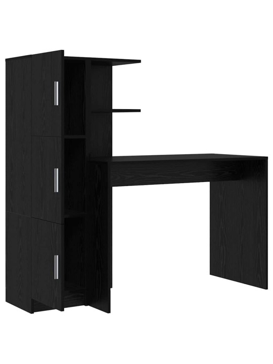 Laud koos hoiuruumiga uksega 2 tk must tamm 102 x 50 x 124 cm