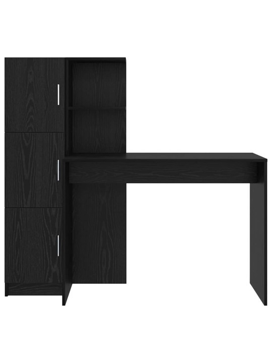 Laud koos hoiuruumiga uksega 2 tk must tamm 102 x 50 x 124 cm
