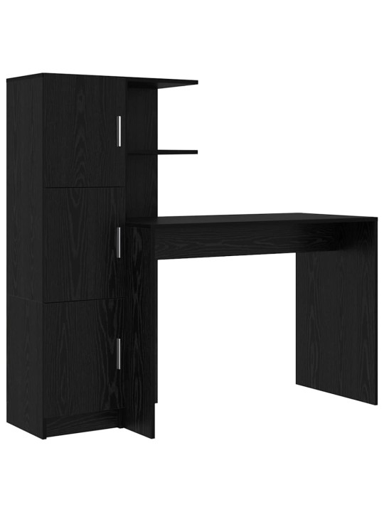Laud koos hoiuruumiga uksega 2 tk must tamm 102 x 50 x 124 cm