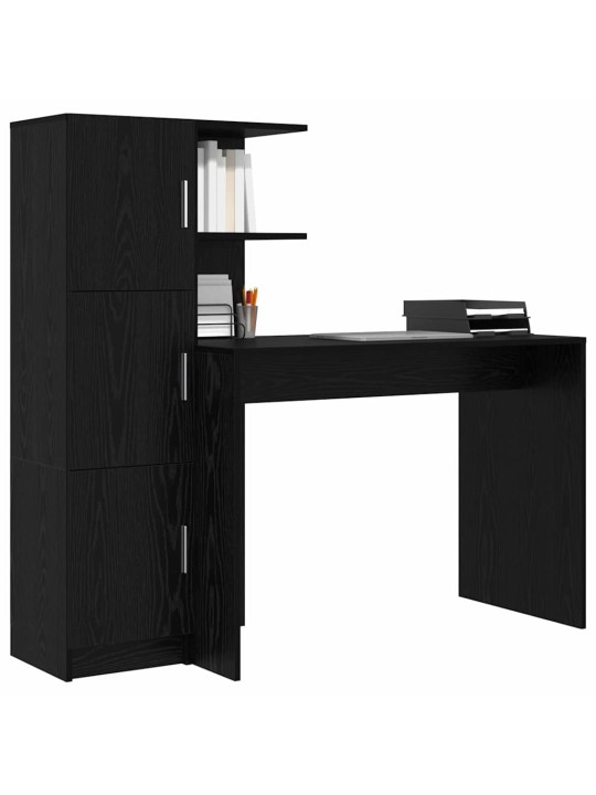 Laud koos hoiuruumiga uksega 2 tk must tamm 102 x 50 x 124 cm