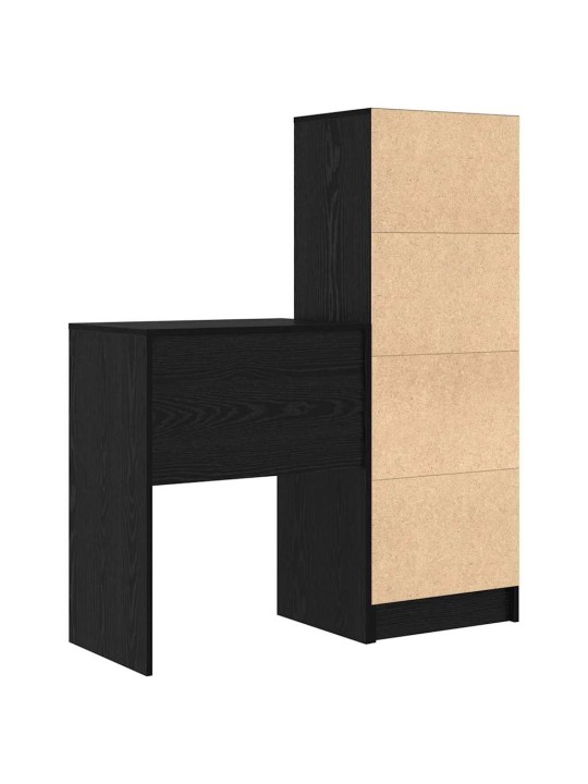 Laud koos hoiuruumiga 2 tk must tamm 45.5 x 34 x 127 cm