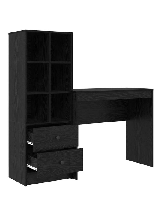Laud koos hoiuruumiga 2 tk must tamm 90 x 40 x 76 cm tehispuit