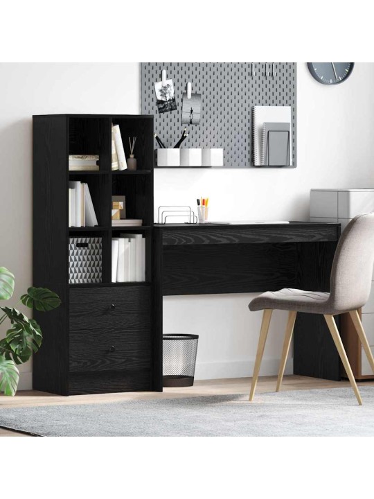 Laud koos hoiuruumiga sahtliga 2 tk must tamm 100 x 40 x 76 cm
