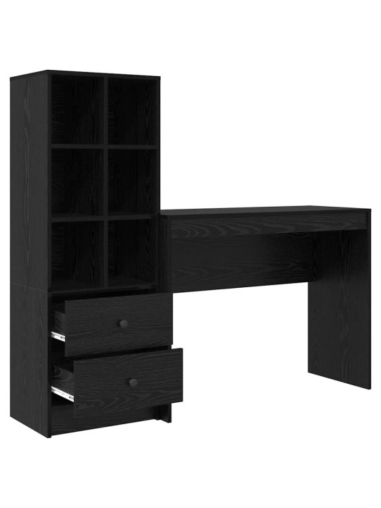 Laud koos hoiuruumiga sahtliga 2 tk must tamm 100 x 40 x 76 cm