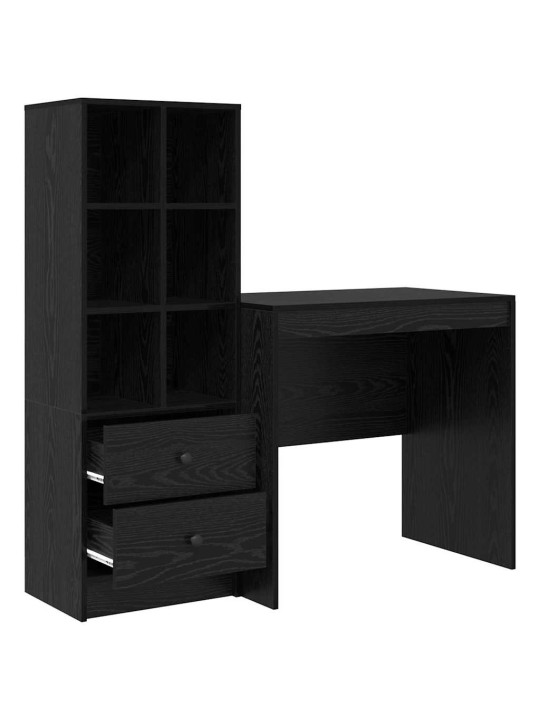 Laud koos hoiuruumiga 2 tk must tamm 80 x 50 x 76 cm tehispuit