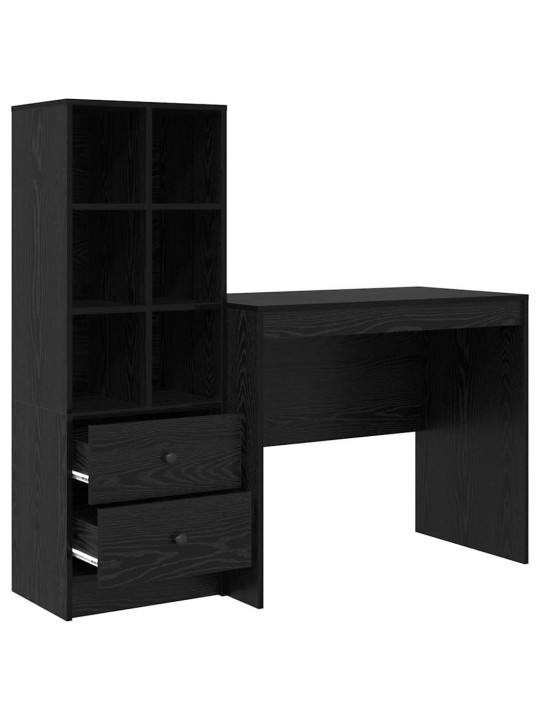 Laud koos hoiuruumiga 2 tk must tamm 90 x 50 x 76 cm tehispuit