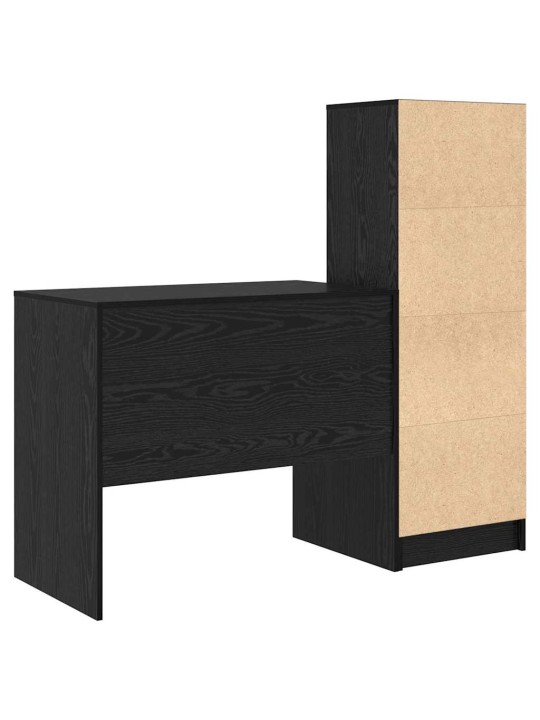 Laud koos hoiuruumiga 2 tk must tamm 90 x 50 x 76 cm tehispuit