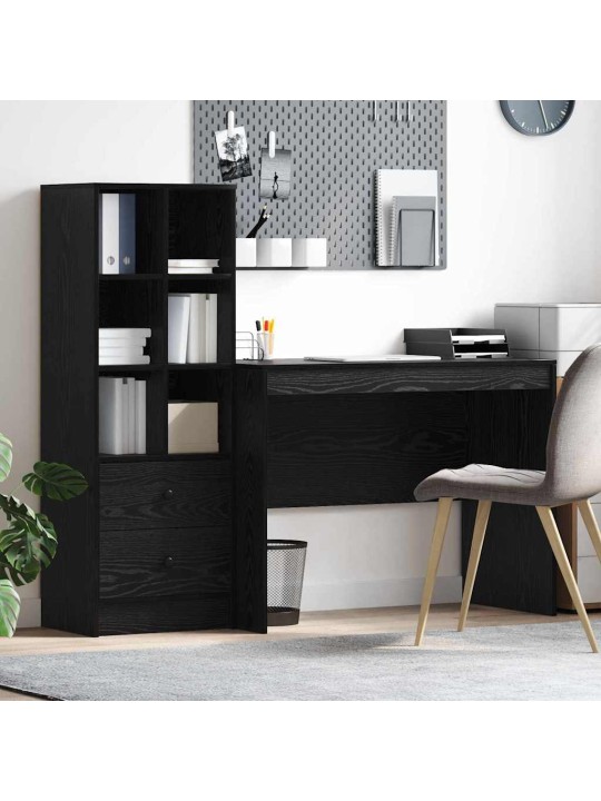 Laud koos hoiuruumiga sahtliga 2 tk must tamm 100 x 50 x 76 cm