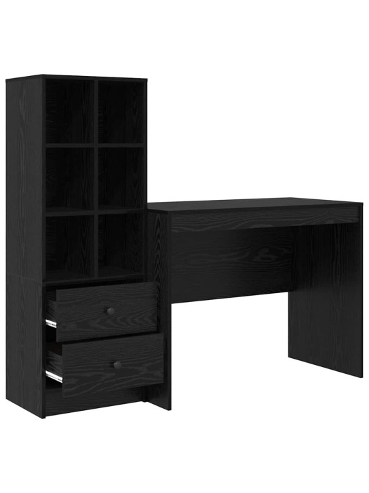 Laud koos hoiuruumiga sahtliga 2 tk must tamm 100 x 50 x 76 cm