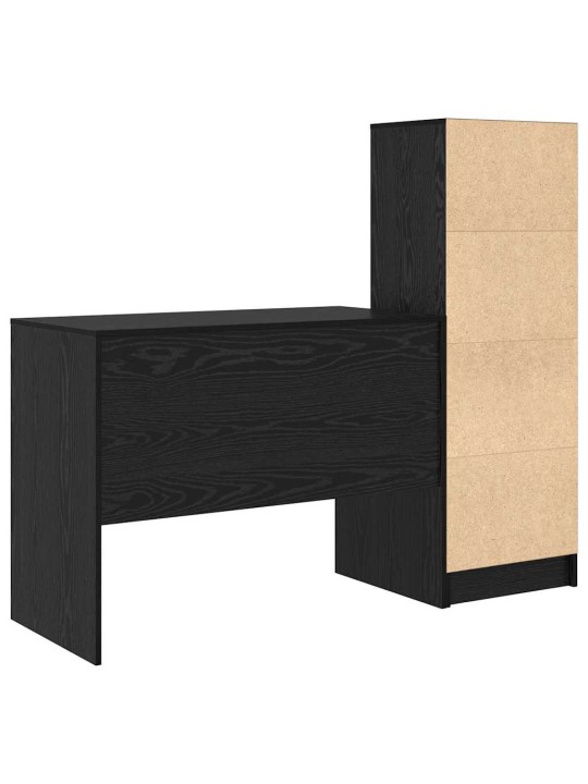 Laud koos hoiuruumiga sahtliga 2 tk must tamm 100 x 50 x 76 cm
