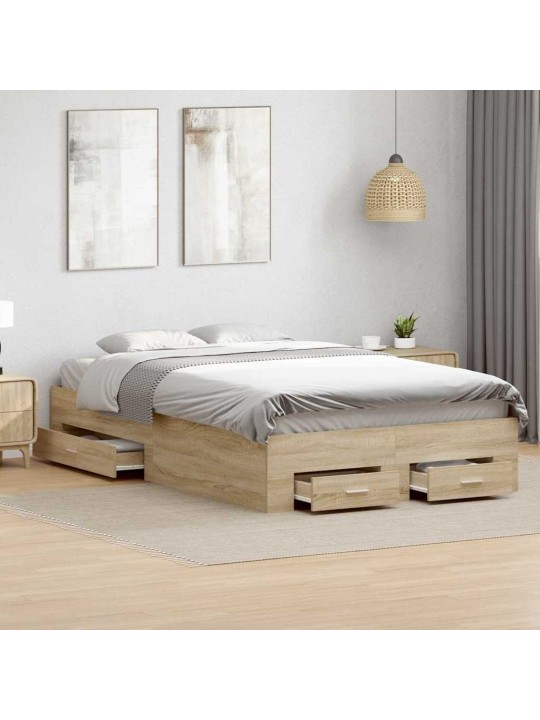 Voodi raam pruun 120 x 200 cm tehispuit