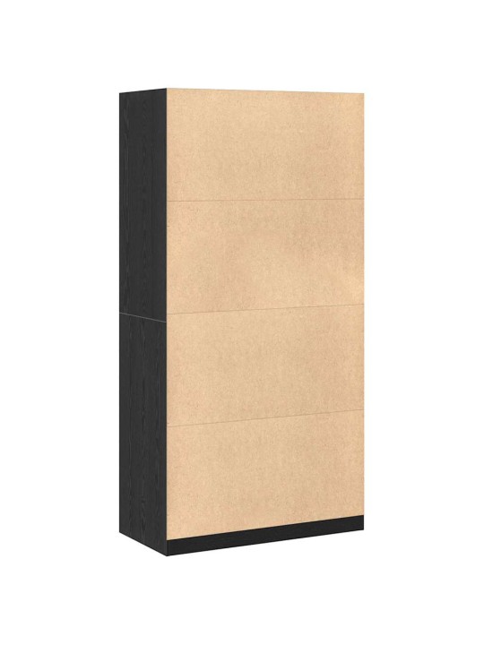 Garderoobikapp riiuliga must tamm 100 x 50 x 200 cm tehispuit
