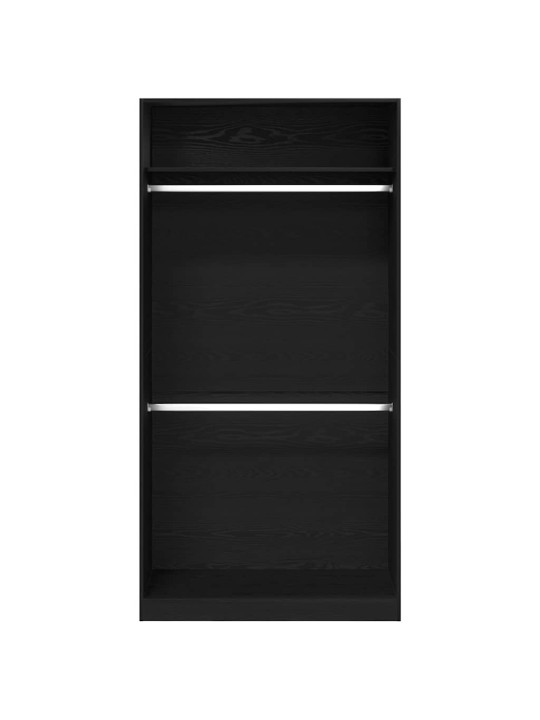 Garderoobikapp riiuliga must tamm 100 x 50 x 200 cm tehispuit
