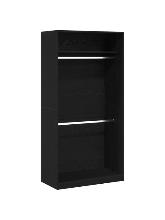 Garderoobikapp riiuliga must tamm 100 x 50 x 200 cm tehispuit