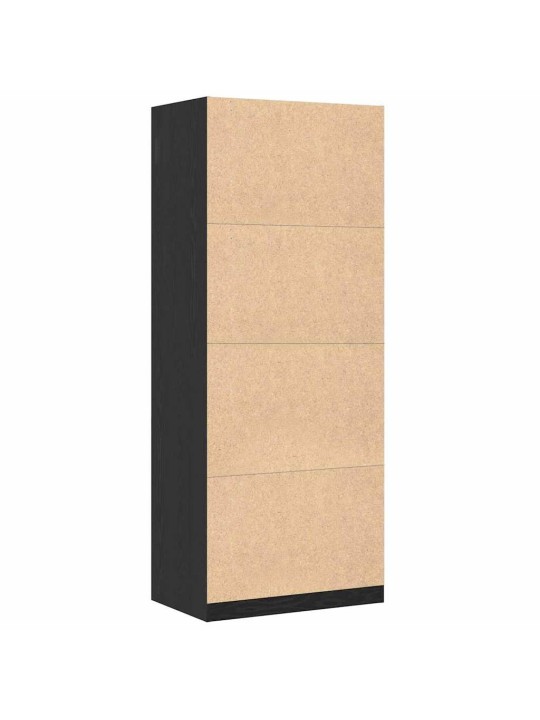 Garderoobikapp riiuliga must tamm 80 x 50 x 200 cm tehispuit