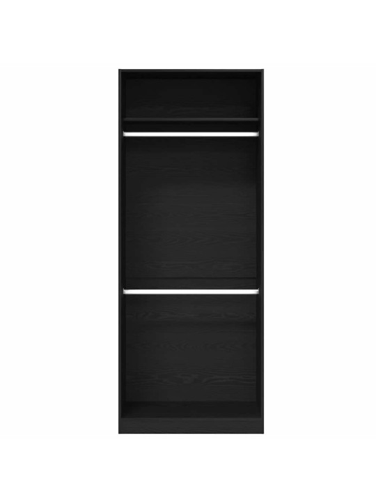 Garderoobikapp riiuliga must tamm 80 x 50 x 200 cm tehispuit