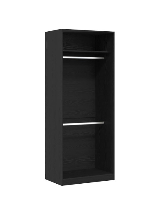 Garderoobikapp riiuliga must tamm 80 x 50 x 200 cm tehispuit