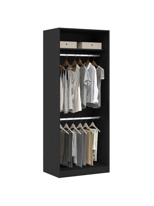 Garderoobikapp riiuliga must tamm 80 x 50 x 200 cm tehispuit