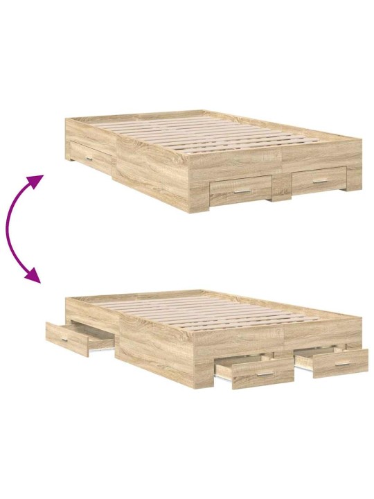 Voodi raam pruun 140 x 200 cm tehispuit