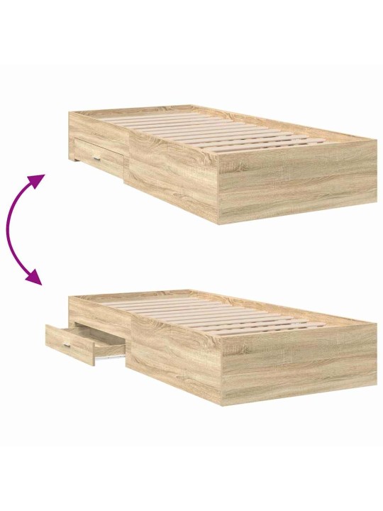 Voodi raam pruun 90 x 190 cm tehispuit