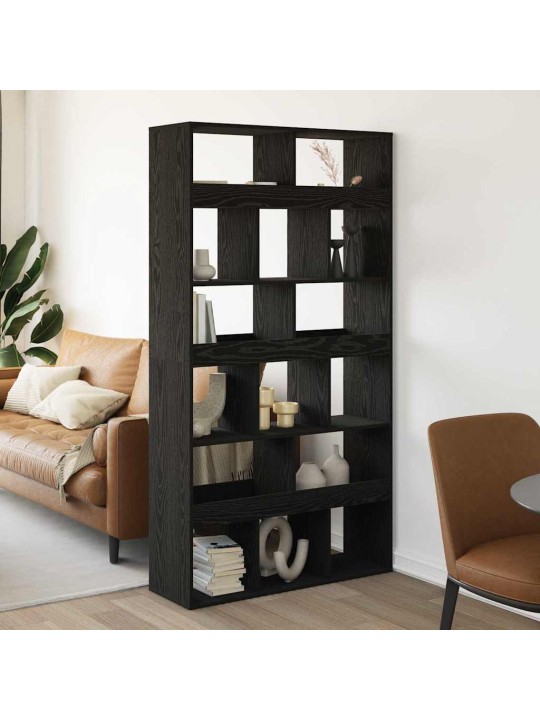 Raamatukapp 2 tk must tamm 100 x 33 x 187.5 cm tehispuit