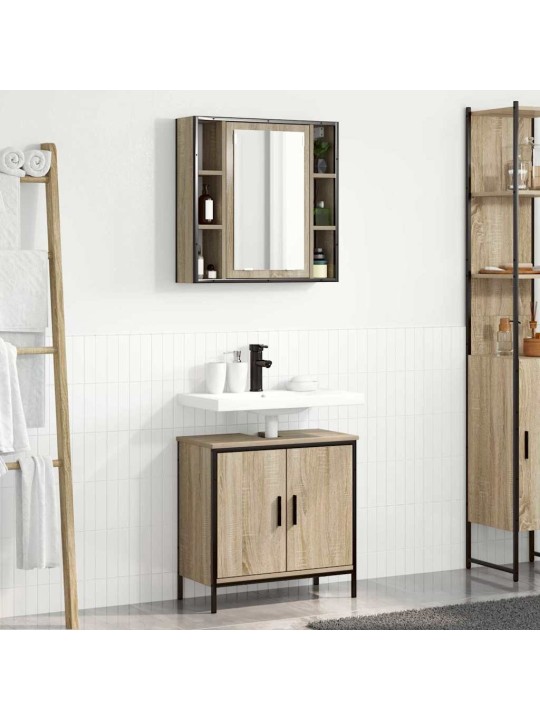 Vannitoa mööbleset uksega 2 tk pruun 60 x 30 x 60 cm tehispuit