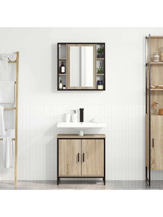 Vannitoa mööbleset uksega 2 tk pruun 60 x 30 x 60 cm tehispuit