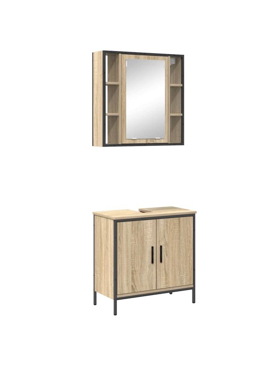 Vannitoa mööbleset uksega 2 tk pruun 60 x 30 x 60 cm tehispuit