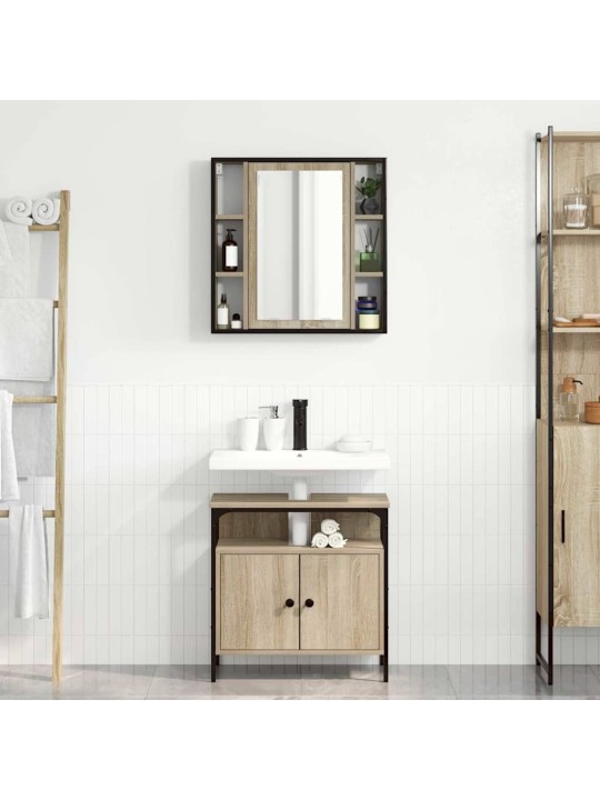 Vannitoa mööbleset uksega 2 tk pruun 60 x 30 x 60 cm tehispuit