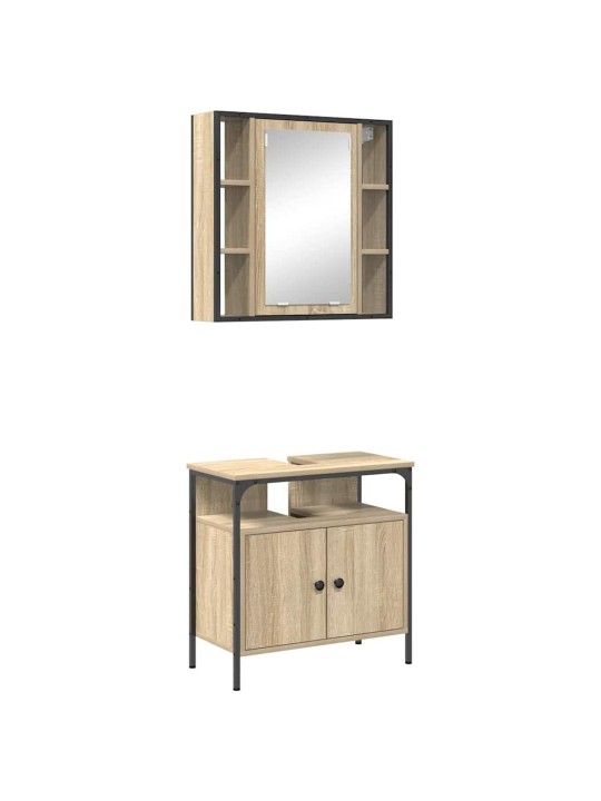 Vannitoa mööbleset uksega 2 tk pruun 60 x 30 x 60 cm tehispuit
