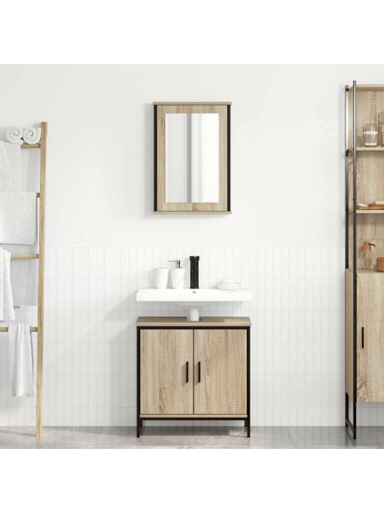 Vannitoa mööbleset uksega 2 tk pruun 60 x 30 x 60 cm tehispuit