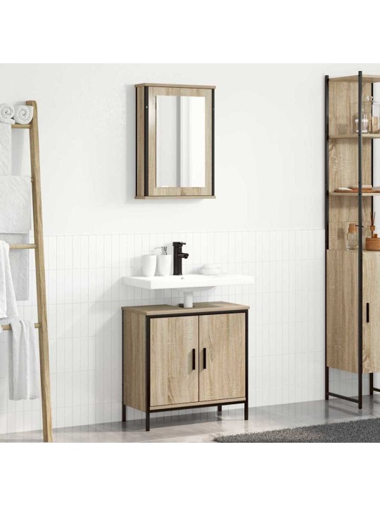 Vannitoa mööbleset uksega 2 tk pruun 60 x 30 x 60 cm tehispuit