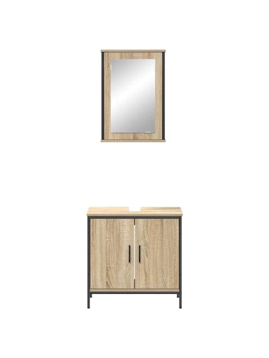 Vannitoa mööbleset uksega 2 tk pruun 60 x 30 x 60 cm tehispuit