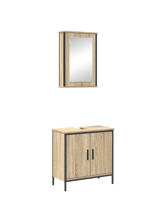 Vannitoa mööbleset uksega 2 tk pruun 60 x 30 x 60 cm tehispuit