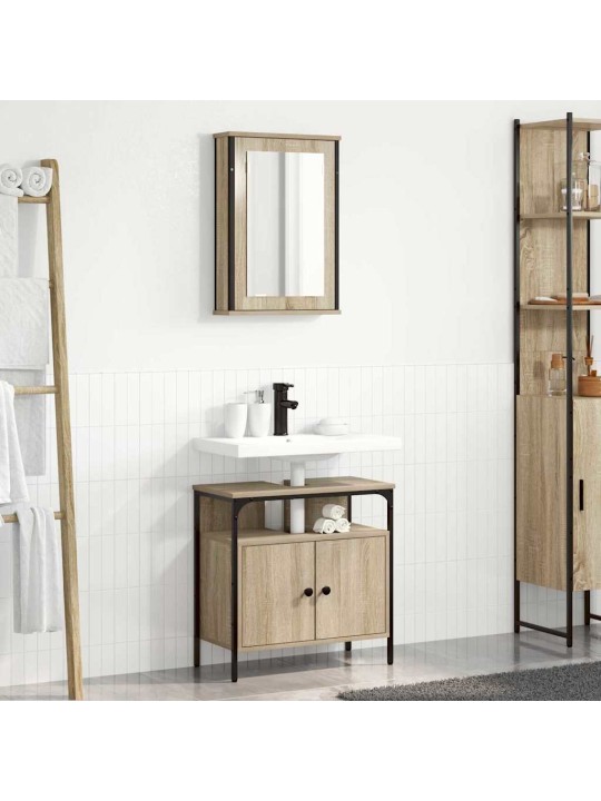 Vannitoa mööbleset uksega 2 tk pruun 60 x 30 x 60 cm tehispuit