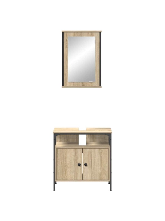 Vannitoa mööbleset uksega 2 tk pruun 60 x 30 x 60 cm tehispuit