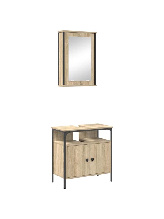 Vannitoa mööbleset uksega 2 tk pruun 60 x 30 x 60 cm tehispuit