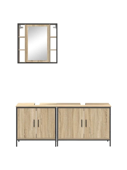 Vannitoa mööbleset uksega 3 tk pruun 60 x 30 x 60 cm tehispuit