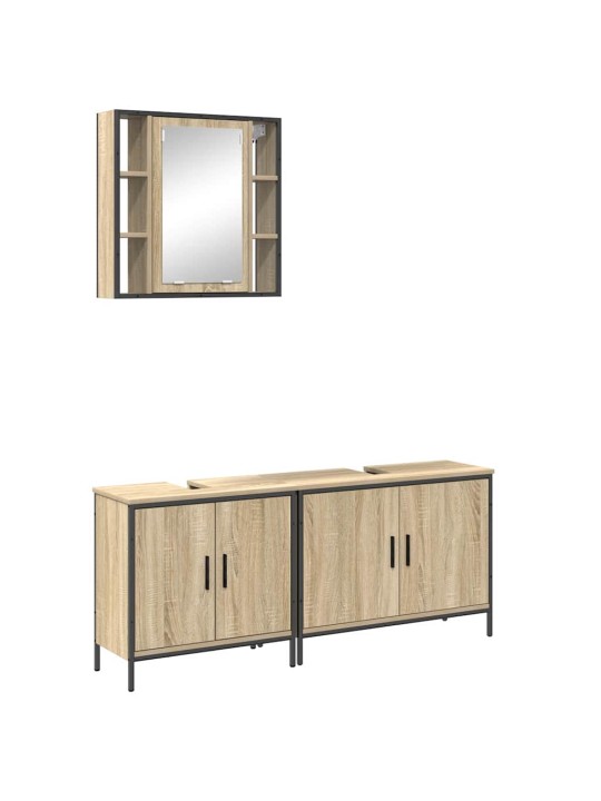 Vannitoa mööbleset uksega 3 tk pruun 60 x 30 x 60 cm tehispuit