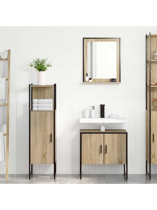 Vannitoa mööbleset uksega 3 tk pruun 60 x 33 x 60 cm tehispuit