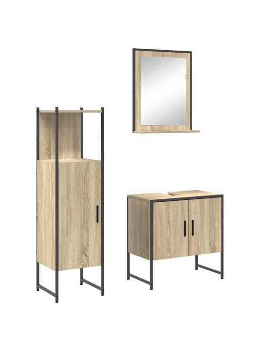 Vannitoa mööbleset uksega 3 tk pruun 60 x 33 x 60 cm tehispuit