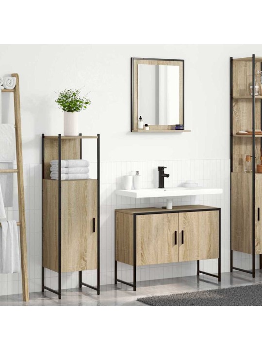 Vannitoa mööbleset 3 tk pruun 33 x 33 x 120.5 cm tehispuit