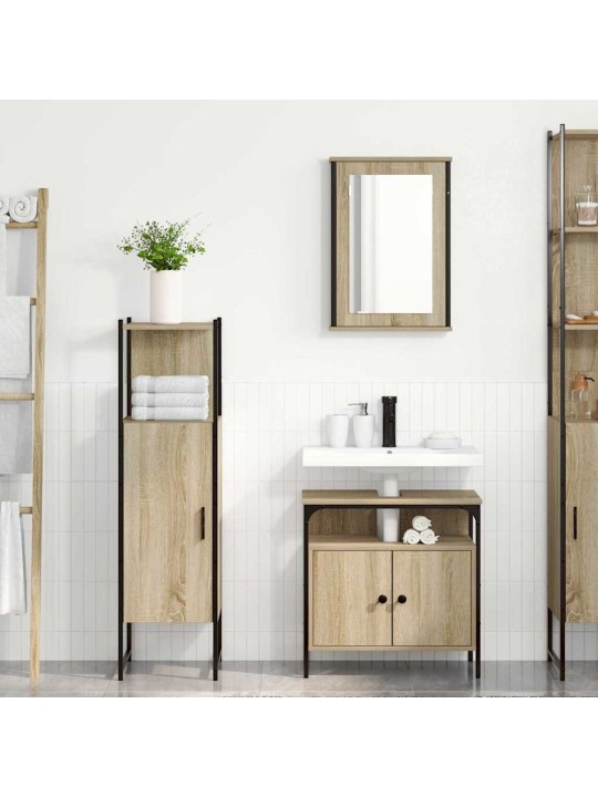 Vannitoa mööbleset 3 tk pruun 33 x 33 x 120.5 cm tehispuit