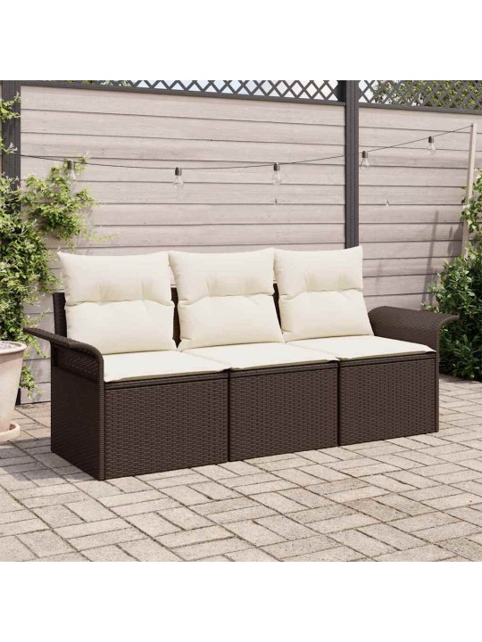 Aia diivanikomplekt 3 tk pruun 196 x 62 x 85cm polürotang