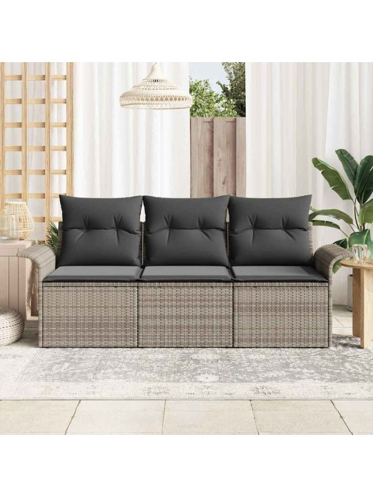 Aia diivanikomplekt 3 tk hall 196 x 62 x 85cm polürotang