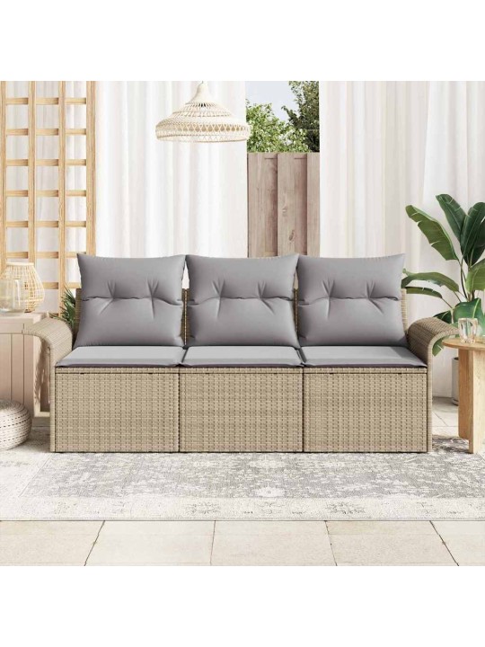 Aia diivanikomplekt 3 tk beež 196 x 62 x 85cm polürotang